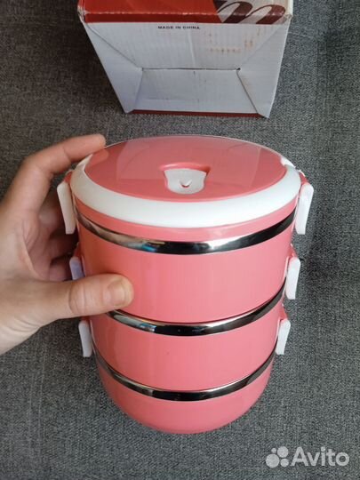 Ланч бокс для еды 2100мл., ланч бокс с подоревом