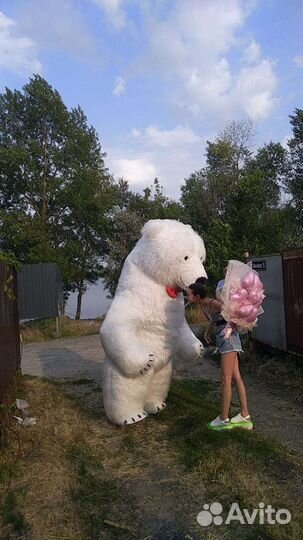 Белый Мишка поздравление на праздник 2.6м