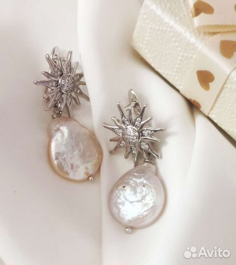 Серьги с барочными жемчужинами