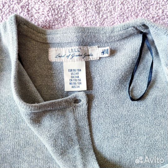 Кофточка hm для девочки 98 104 хлопок