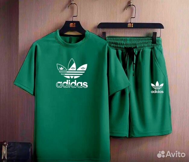 Мужской спортивный костюм шорты и футболка Adidas