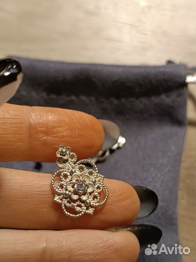 Серьги и подвеска комплект серебро филигрань СССР