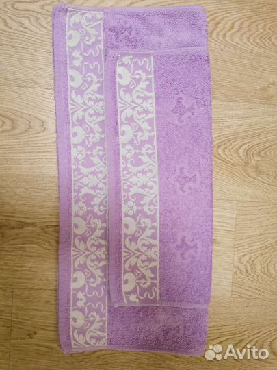 Полотенца махровые лиловые
