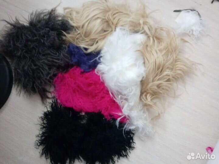 Волосики для куколок, мех натуральный