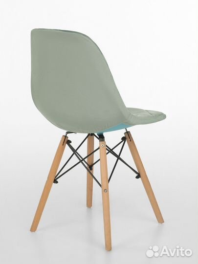 Набор стул белый Eames и чехол фисташковый