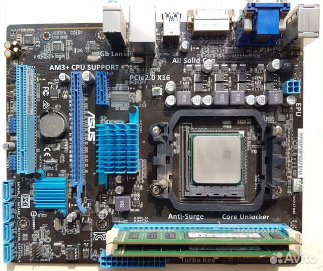 Мат плата Asus AM3 с процессором FX4130 и 8 Gb озу