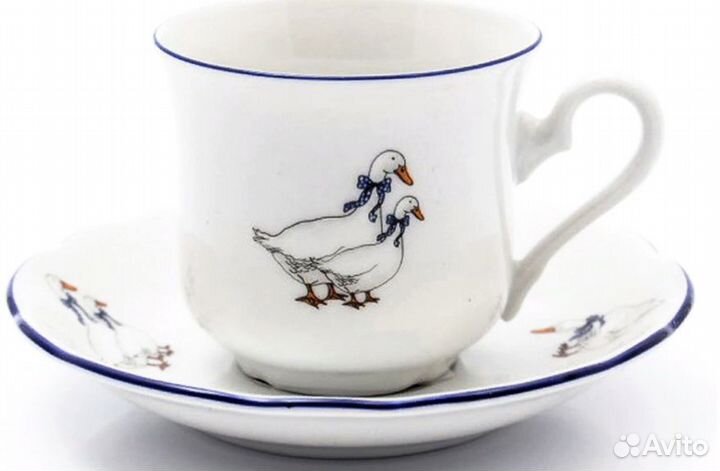 Набор кофейных чашек 95 мл Гуси Чехия