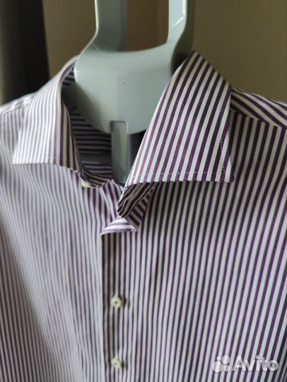 Рубашка Profuomo полоска фиолетовая L
