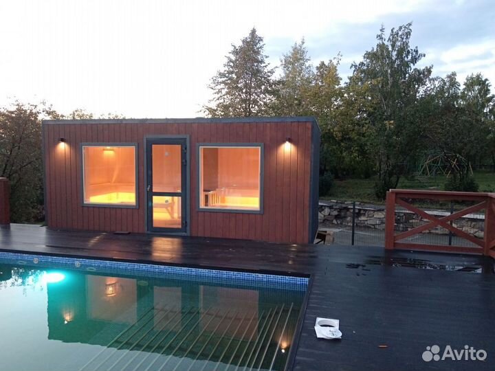 Баня с бассейном для бизнеса, дома отдыха