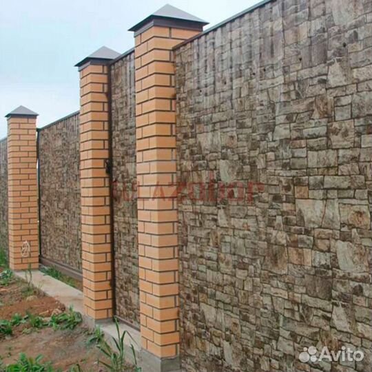 Забор из профнастила под камень в Богородицке