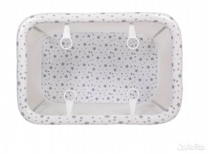 Манеж Polini kids Classic Звезды белый серый