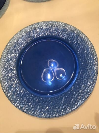 Блюда кобальтовое стекло винтаж 60х г