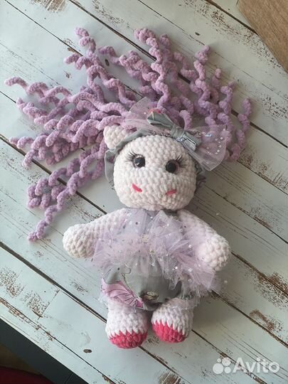 Единорожка из плюшевой пряжи