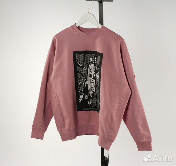 Свитшот cavempt малиновый новый cav empt