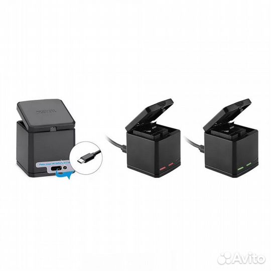 Тройная зарядка GoPro 8/7/6/5 для аккумуляторов