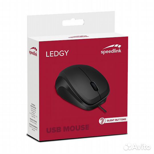 Мышь проводная Speedlink Ledgy Mouse USB Silent
