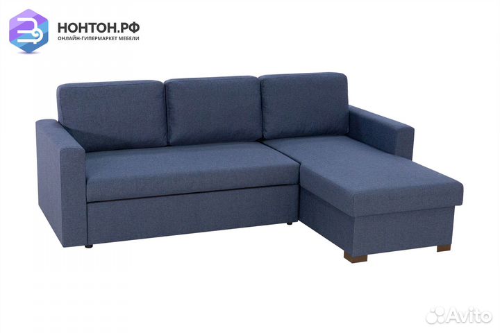 Диван угловой дельфин Джессика синий