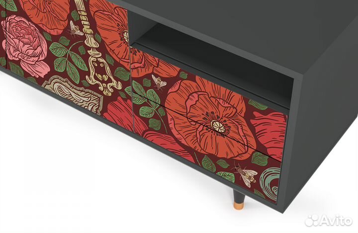 Тв-тумба T7 - Антрацит - Poppy Garden