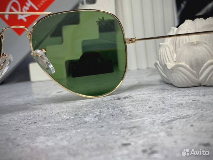 Очки Ray Ban Aviator золотые