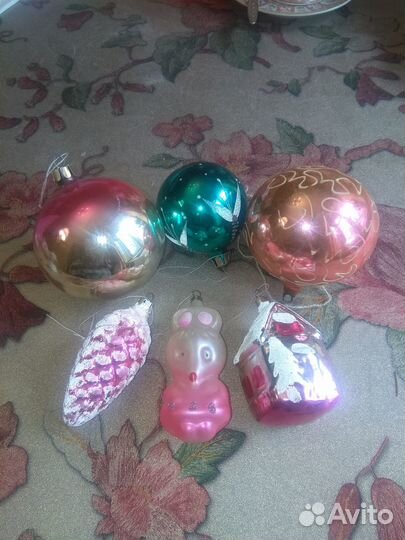 Елочные игрушки СССР и мигающая звезда