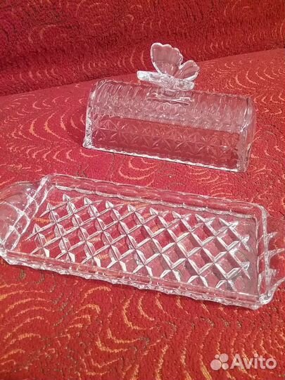 Хрустальная маслёнка Bohemia