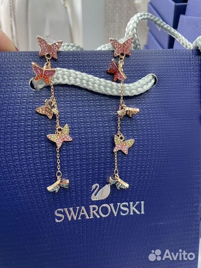 Swarovski серьги гвоздики Lilia бабочки