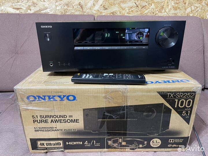 Ресивер onkyo tx-sr252(bluetooth,4k,usb,hdmi)