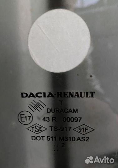 Стекло заднее боковое Renault Logan (оригинал)