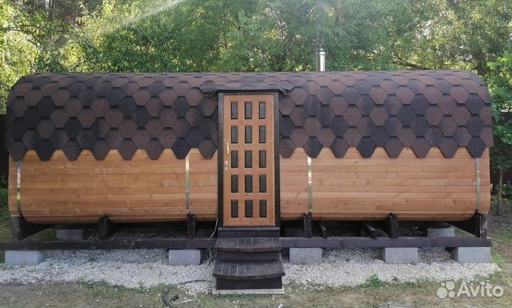 Баня бочка квадро полная комплектация