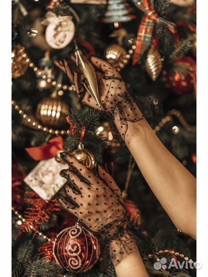 Перчатки в горошек