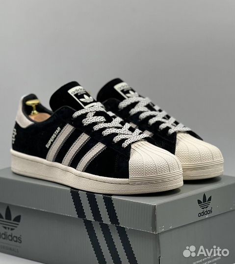 Adidas Superstar черные оригинал качество