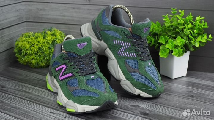 New Balance 9060 Городской шаги в зелёном цвете