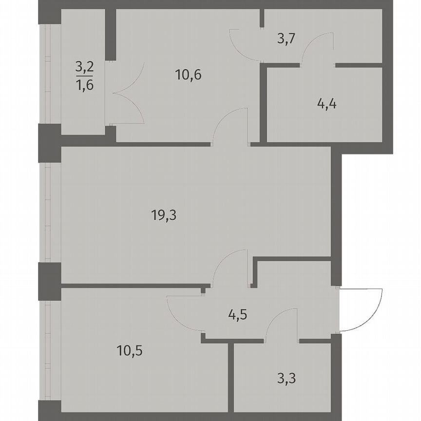 2-к. квартира, 57,9 м², 9/11 эт.