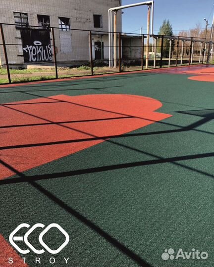 Укладка покрытий из резиновой крошки