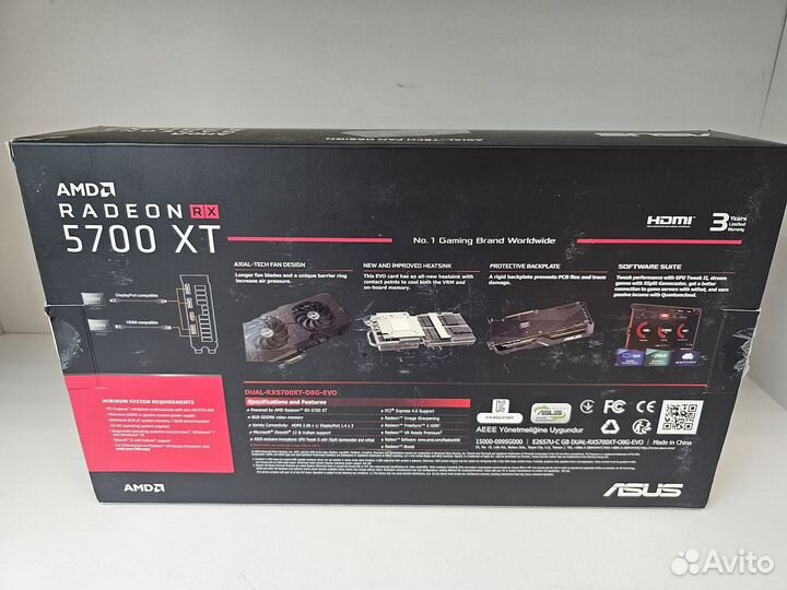 Видеокарта asus AMD Radeon RX 5700 XT dual 8GB