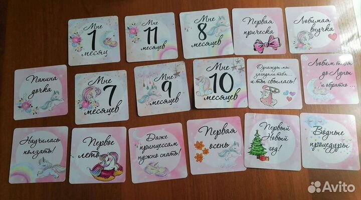 Карточки по месяцам, с фразами