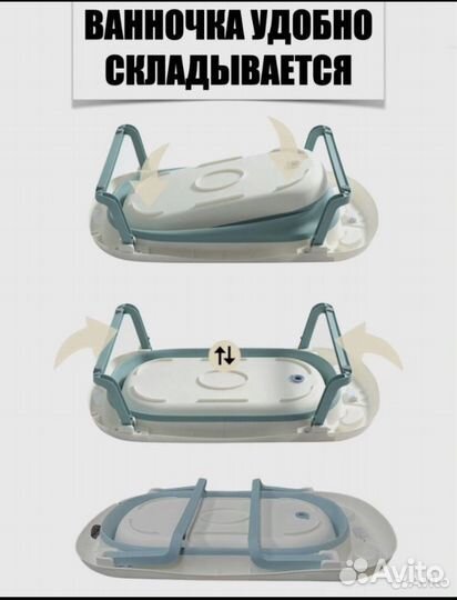 Ванночка для купания складная с термометром