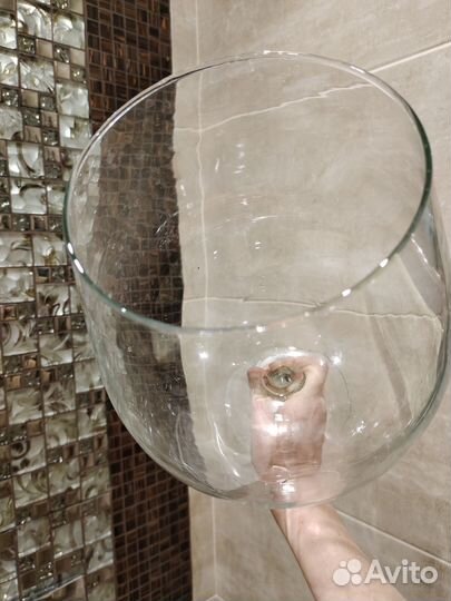 Бокал ваза стеклянная бронь