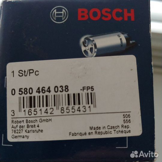 Электробензонасос bosch 0580464038 Чехия