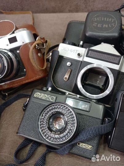 Фотоаппараты СССР фэд-3,5, фэд-50, Зенит, Вилия