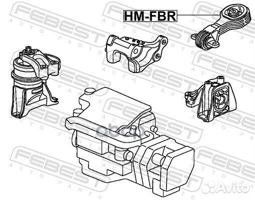 Подушка двигателя задняя AT honda civic hybrid