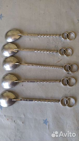 Серебренные ложки СССР винтаж 875 звезда