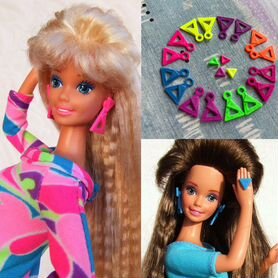 Барби barbie totally hair серьги