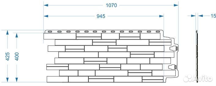 Фасадные панели Деке Edel, 940х400 мм, родонит