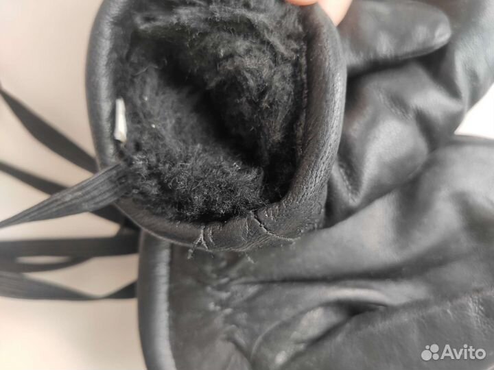 Варежки детские кожаные