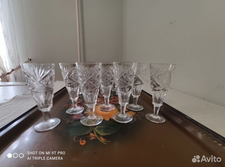 Хрустальные фужеры и рюмки