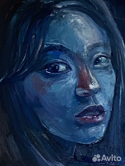 Картина маслом в интерьер девушка