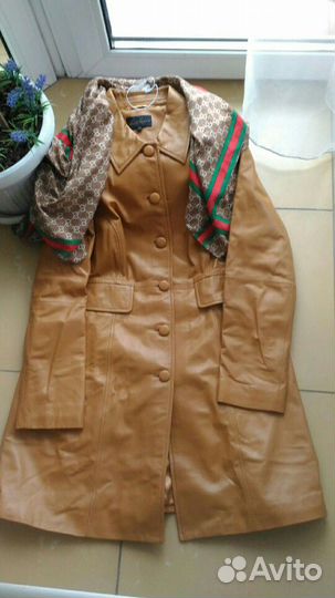 Плащ Кожа Luisa Spagnoli Италия Осень Мода