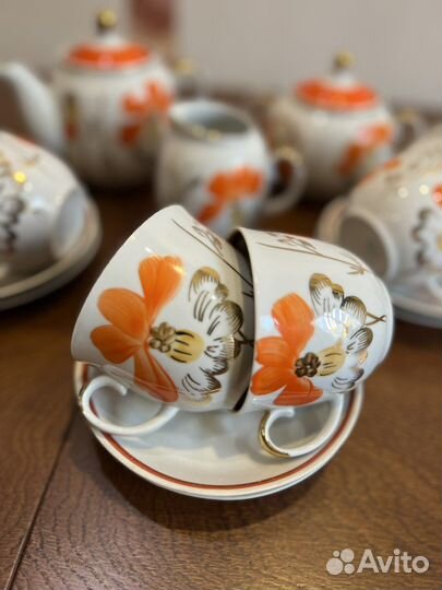 Чайный сервиз Красный бутон,Маки Барановка