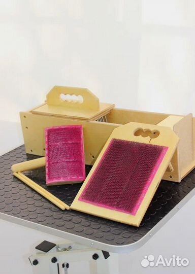 Набор трепалка для шерсти + кардерная доска